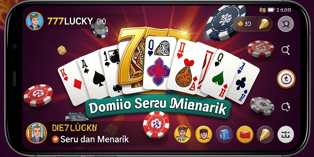 Tampilan gameplay seru dari 777LUCKY yang penuh strategi Domino.