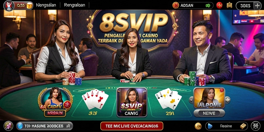 Gameplay menarik di 8SVIP dengan dealer langsung dan taruhan seru.