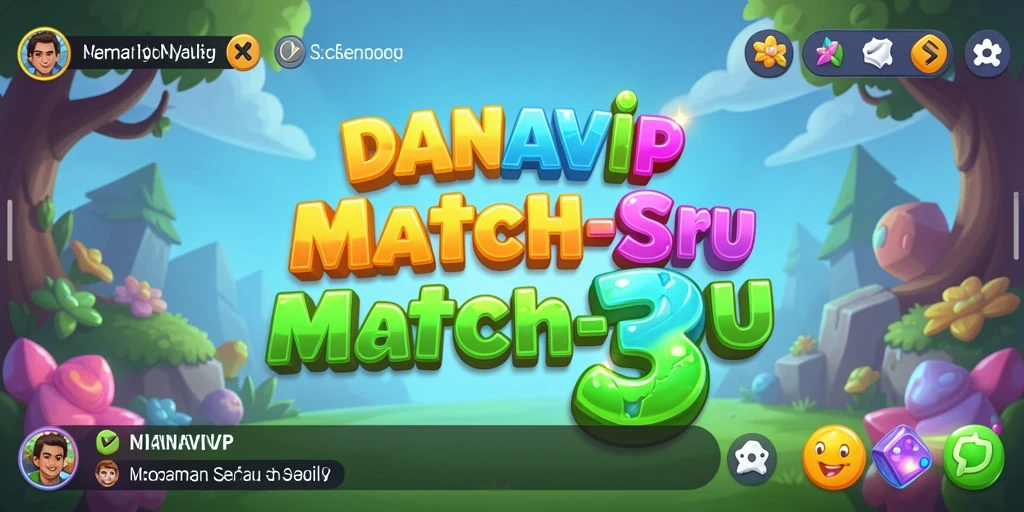 Tampilan gameplay seru di DANAVIP, penuh warna dan tantangan Match-3.