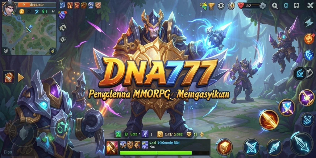 Screenshot utama DNA777 menampilkan aksi seru dalam permainan MMORPG.