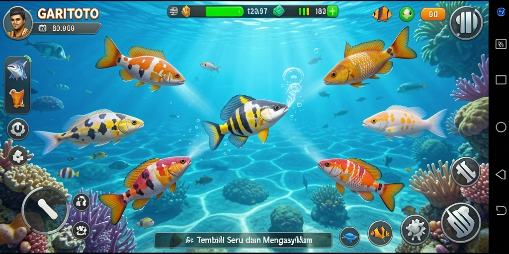 Screenshoot utama GARITOTO menunjukkan gameplay Tembak Ikan yang seru.