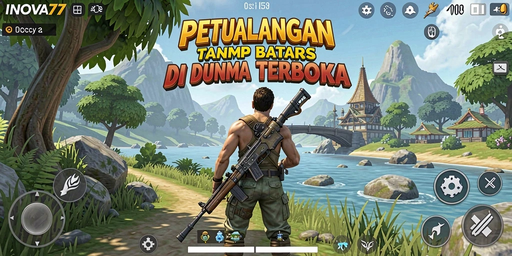 Screenshot menampilkan pemain menjelajahi dunia terbuka INOVA77 dengan grafik memukau.