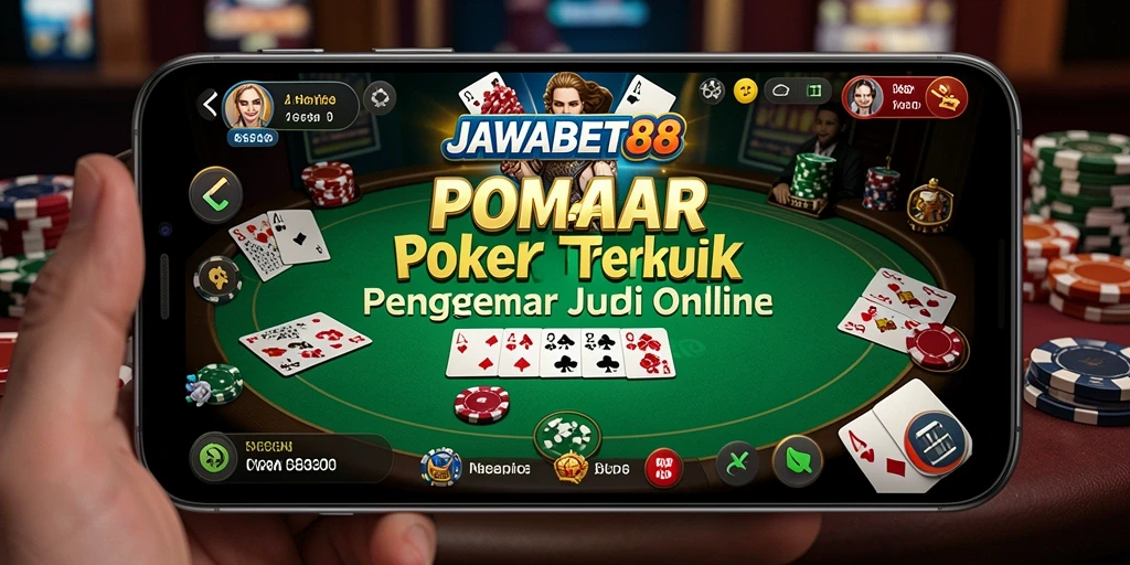 Tampilan seru dari gameplay poker di JAWABET88.