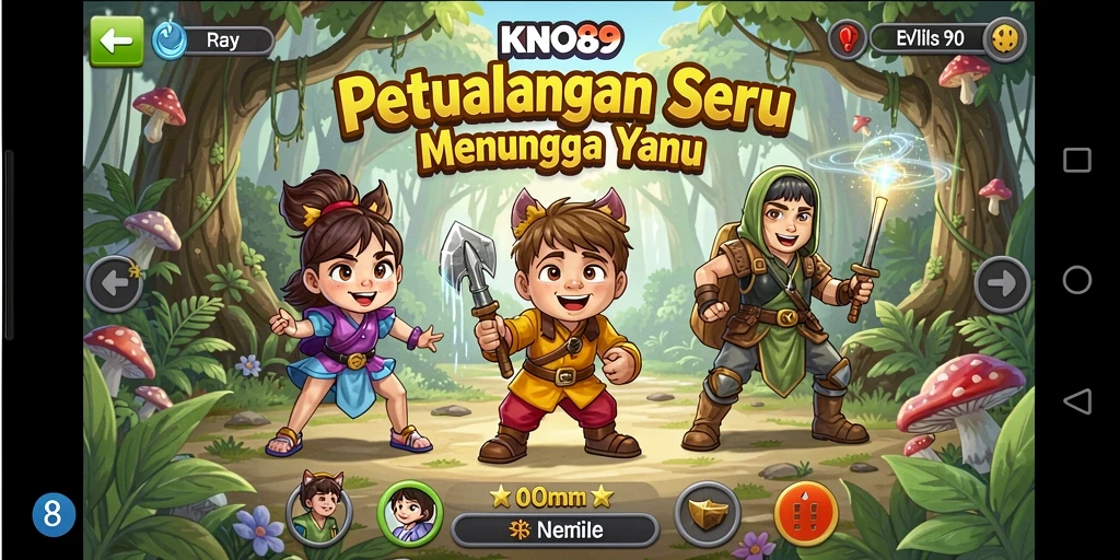 Screenshot KNO89 menampilkan aksi seru dalam dunia petualangan.