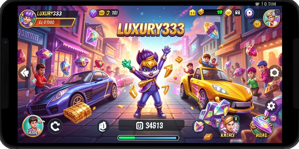 Tampilan gameplay LUXURY333 yang penuh warna dan menarik.
