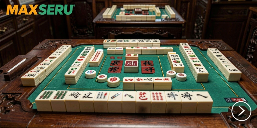 Gameplay seru Mahjong dalam MAXSERU yang menantang.