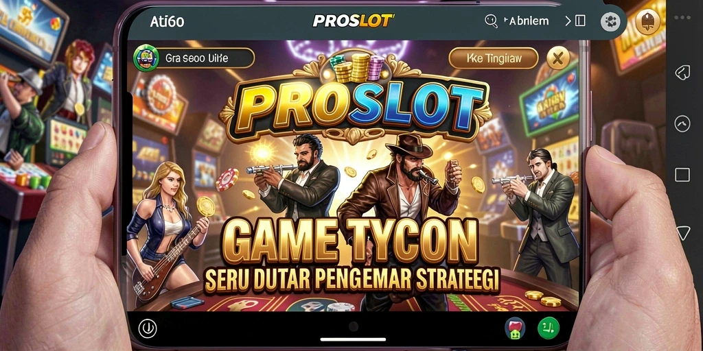 Screenshot gameplay PROSLOT menampilkan keseruan membangun kasino Tycoon.