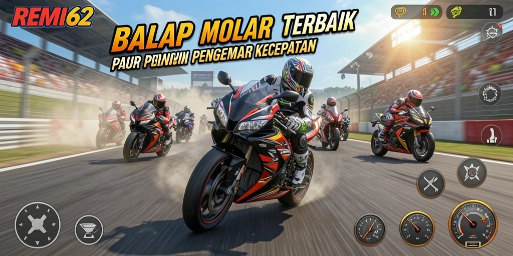 Tampilan menarik dari gameplay balap motor di REMI62.