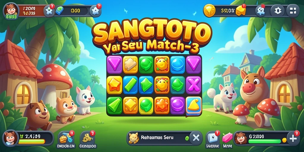 Screenshot gameplay SANGTOTO menampilkan serunya mencocokkan permata.