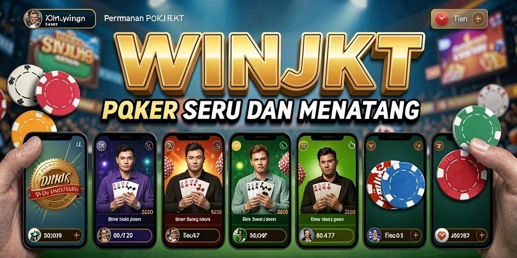 Screenshot menunjukkan gameplay intens dari permainan Poker di WINJKT.