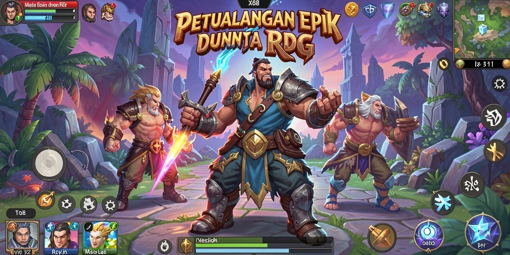 Tampilan gameplay menakjubkan di dunia RPG yang luas.
