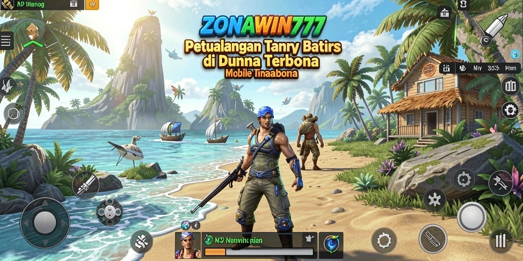 Tampilan gameplay epik ZONAWIN777 dengan eksplorasi dunia terbuka.